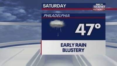 Scott Williams - Weather Authority: Morning rain leads to cloudy, gusty Saturday - fox29.com - state New Jersey - state Delaware