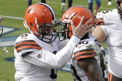 Mayfield throws 4 TDs in 1st half, Browns beat Titans 41-35 - clickorlando.com - state Tennessee - county Cleveland - city Houston - city Nashville, state Tennessee - county Brown - county Baker - city Mayfield, county Baker