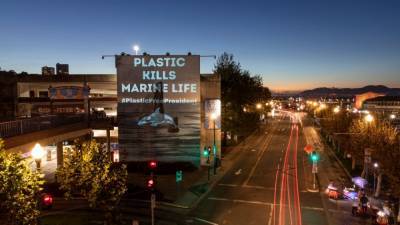 Projecting outrage: California activists shine light on plastic pollution - fox29.com - state California - San Francisco - state Ohio - state Washington - parish Orleans - Columbus, state Ohio - city New Orleans - city San Francisco - Houston