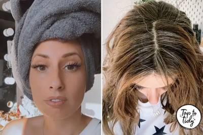 Stacey Solomon - Stacey Solomon is scared to reveal DIY hair transformation as she colours her grey roots with a box dye - thesun.co.uk