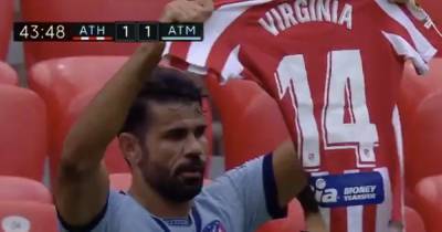 Diego Costa - Diego Costa’s touching Atletico goal celebration pays tribute to Virginia Torrecilla - dailystar.co.uk - Spain - state Virginia - city Madrid