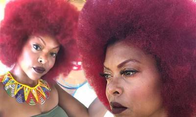 Taraji P. Henson unveils her stunning new magenta afro: 'Hair that grows towards the heavens' - dailymail.co.uk