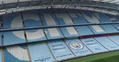 Man City unveil new look Etihad Stadium with seat coverings ahead of Arsenal clash - dailystar.co.uk - city Manchester - city Man