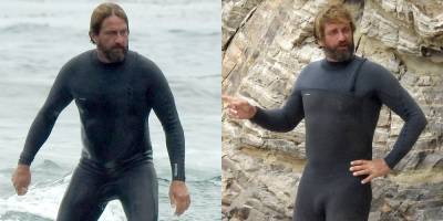 Gerard Butler Puts On His Skintight Wetsuit for a Day of Surfing - justjared.com - city Malibu - Greenland