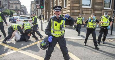 Asylum seeker protesters evacuate 'unsafe' George Square after clashes with Loyalists - dailyrecord.co.uk - city Glasgow