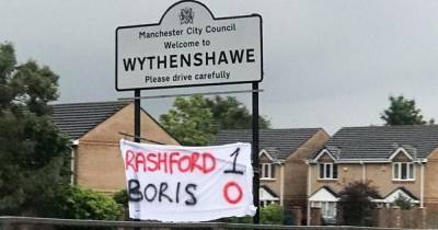 Boris Johnson - Marcus Rashford - "We just wanted to celebrate what a Wythenshawe man had achieved" - lads behind viral Marcus Rashford banner on why they chose to honour him - manchestereveningnews.co.uk - city Manchester