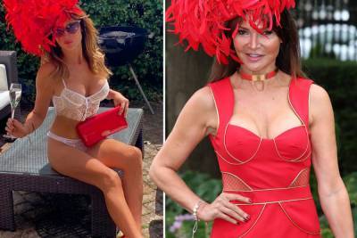 Lizzie Cundy - Lizzie Cundy, 52, slips into lace underwear and a glamorous hat to celebrate Ascot from her garden - thesun.co.uk