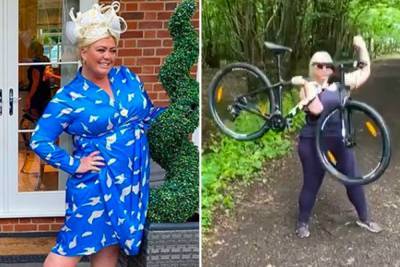 Gemma Collins - Gemma Collins shows off her three stone weight loss in figure-hugging blue dress as she dresses up for Ascot at home - thesun.co.uk - France