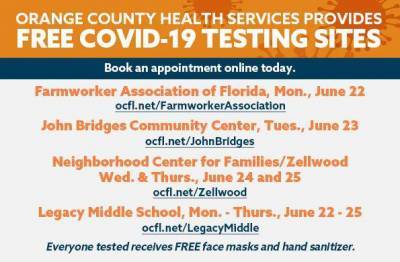 Orange County extends COVID-19 testing in Apopka, Zellwood neighborhoods - clickorlando.com - state Florida - county Orange