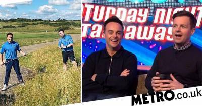 Declan Donnelly - Ant McPartlin and Dec Donnelly reunite for socially distanced golf after separating for lockdown - metro.co.uk