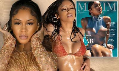 Saweetie sizzles in latex as she graces the cover of Maxim as she talks using music to empower - dailymail.co.uk
