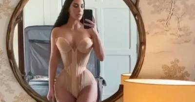Kim Kardashian - Kim Kardashian sparks concerns she's 'removed her ribs' as she models a corset - mirror.co.uk
