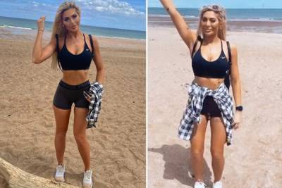 Chloe Ferry looks slimmer than ever after two stone weight loss as she takes a walk on the beach - thesun.co.uk