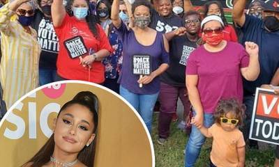 Ariana Grande sends food and coffee trucks to voters waiting in line in Kentucky - dailymail.co.uk - state Kentucky - county Jefferson - city Louisville, state Kentucky