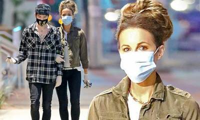 Kate Beckinsale - Kate Beckinsale, 46, cosies up to her boyfriend Goody Grace, 23, for masked-up grocery run - dailymail.co.uk