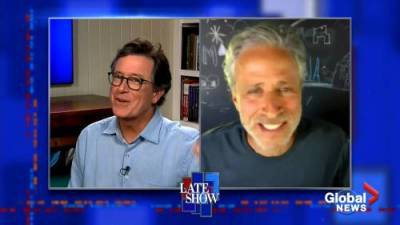 Donald Trump - Stephen Colbert - Jon Stewart - Jon Stewart pens new nickname for U.S. President Donald Trump on ‘Late Show,’ Stephen Colbert approves - globalnews.ca