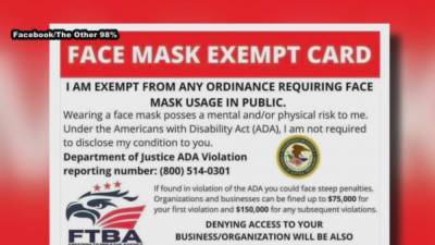 ‘Face mask exemption cards’ circulating on social media are fake, DOJ says - fox29.com