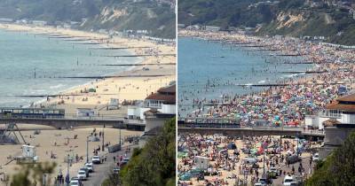 Bournemouth beach pictures one day apart suggest crowds have heeded warnings after chaos - mirror.co.uk