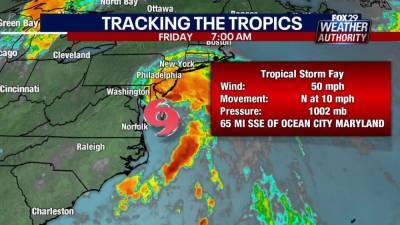 Tropical Storm Fay to bring heavy rains, strong winds to area Friday - fox29.com - state New Jersey - state Delaware - state North Carolina