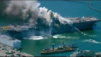 57 injured following explosion, fire aboard ship at Naval Base San Diego - fox29.com - county San Diego