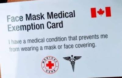 Coronavirus face mask exemption cards are being sold online. Experts say they’re fake - globalnews.ca - city Ottawa