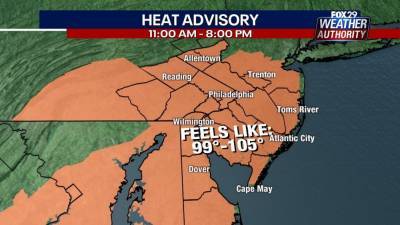 Sue Serio - Weather Authority: Hot, humid, chance of pop-up storms Wednesday - fox29.com - state Delaware