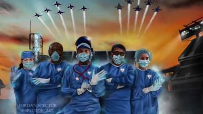 Local artist honors healthcare heroes in piece he hopes will land in hospitals nationwide - fox29.com - Jordan