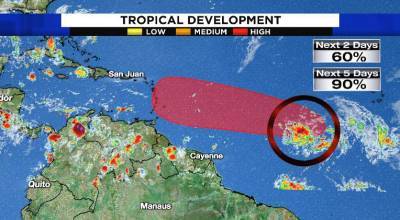 Tropical disturbance has 90% of formation - clickorlando.com - state Florida - Puerto Rico - Mexico - county Gulf