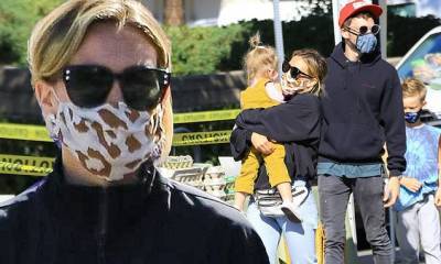 Hilary Duff - Mike Comrie - Matthew Koma - Hilary Duff and husband Matthew Koma take kids to Farmer's Market for first time since COVID-19 - dailymail.co.uk - Los Angeles - city Los Angeles - city Studio