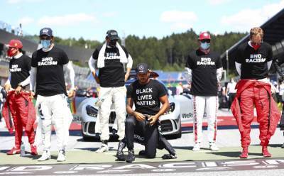Lewis Hamilton - Max Verstappen - Charles Leclerc - Sebastian Vettel - George Floyd - F1 Drivers all wear "End Racism" T-shirts, but 6 don't kneel - clickorlando.com - Austria - city Minneapolis