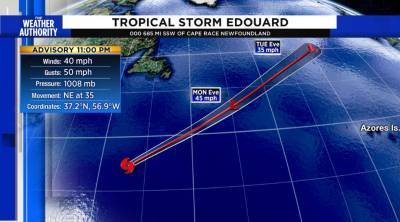 Phil Klotzbach - Tropical Storm Edouard moves away from US - clickorlando.com - Usa - county Miami - county Atlantic - state Colorado