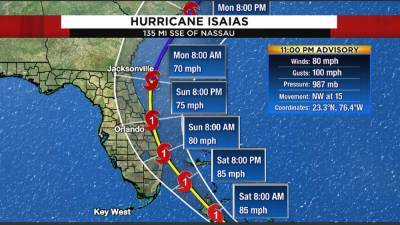 LIVE TRACK: Forecast cone, computer models, updates as Hurricane Isaias approaches NW Bahamas - clickorlando.com - state Florida - county Volusia - county Miami - Bahamas - city Boca Raton - Nassau