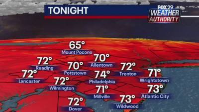 Weather Authority: A clear and warm Monday night throughout the Delaware Valley - fox29.com - state Delaware