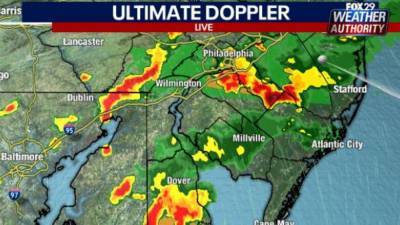 Severe thunderstorm, flash flood warnings posted for portions of the Delaware Valley - fox29.com - state Pennsylvania - state New Jersey - state Delaware - county Chester - county New Castle - city Philadelphia - county Camden - county Valley - county Gloucester - Burlington