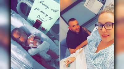 Premature baby 'helps' dad propose to mom from hospital incubator - fox29.com - city Mansfield