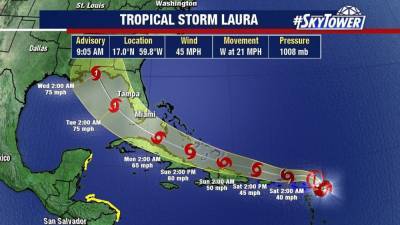 Tropical Storm Laura forms; still forecast to enter Gulf of Mexico - fox29.com - state Florida - Puerto Rico - city Tampa, state Florida - Mexico - county Gulf