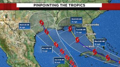 2 tropical systems may make landfall in US -- and history - clickorlando.com - Usa - state Florida - state Texas - city Jacksonville, state Florida
