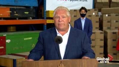 Doug Ford - Justin Trudeau - Coronavirus: Ford says response to call for PPE produced in Ontario ‘overwhelming’ - globalnews.ca - Canada - county Ontario