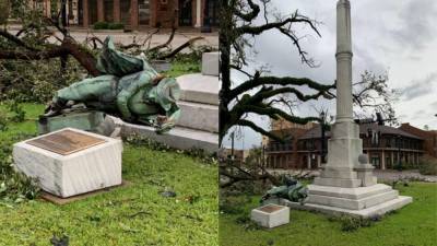 Hurricane Laura topples Louisiana Confederate monument weeks after officials voted to keep it - fox29.com - Usa - county Lake - state Louisiana - county Bryan - county Charles - parish Calcasieu