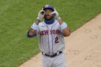 Jackie Robinson - Dominic Smith - Pete Alonso - Mets' Smith hits go-ahead HR in 1st game since tearful plea - clickorlando.com - New York - city New York - county Smith - Chad - state Wisconsin - county Green