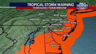 Tropical storm warnings issued for parts of N.J., Del. as Isaias approaches - fox29.com - state Florida - state New Jersey - state Delaware