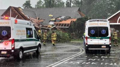 Intense wind from Tropical Storm Isaias flips cars, collapses roof at daycare in Doylestown - fox29.com - state Pennsylvania - city Doylestown, state Pennsylvania