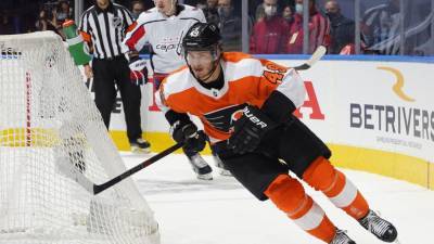 Joel Farabee - Mark Blinch - Laughton scores twice to lead Flyers past Capitals 3-1 - fox29.com