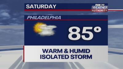 Scott Williams - Weather Authority: Humid Saturday with isolated storms - fox29.com - state Delaware