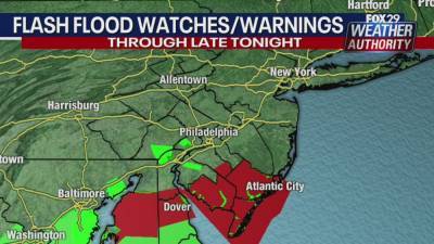 Flash Flood Watch expires; Saturday afternoon should be nice - fox29.com - Usa - state New Jersey - state Delaware