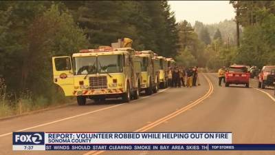 Cal Fire - Volunteer firefighter says he was robbed of his wallet, pocket knife as he slept - fox29.com - county Sonoma - county Windsor