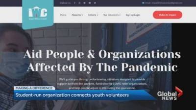 Student-run organization connects volunteer youth to organizations affected by COVID-19 - globalnews.ca