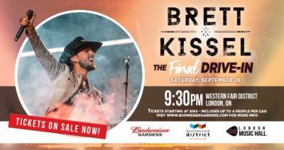 Brett Kissel - Brett Kissel’s drive-in concert coming to London - globalnews.ca - county Canadian - London