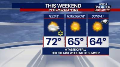 Sue Serio - Weather Authority: Friday kicks off cool, pleasant weekend - fox29.com - state Delaware