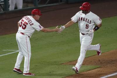 Alex Rodriguez - Hank Aaron - Albert Pujols - Pujols 2 HRs, passes Mays for 5th place, Angels beat Rangers - clickorlando.com - Los Angeles - state Texas - city Anaheim - state Colorado - city Baltimore